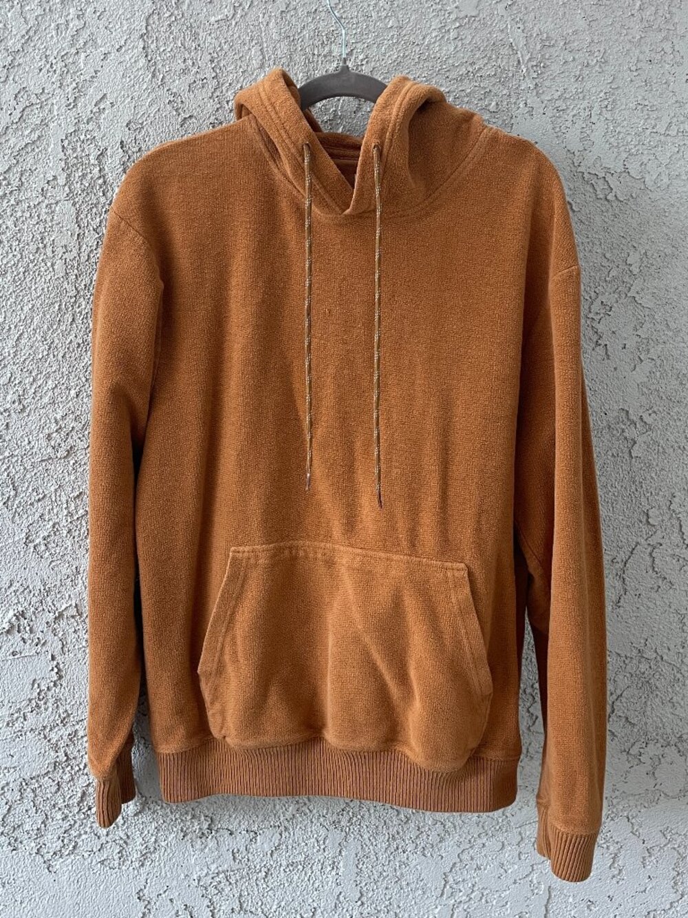 Urban Outfitters Terry Cloth Hoodie Sweatshirt Caramel Tan M Beach Casual Y2K